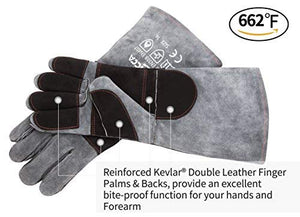 Image Title RAPICCA Leather Animal Handling Gloves Bite Proof for Dog,Cat Scratch,Bird, Falcon,Reptile Snake