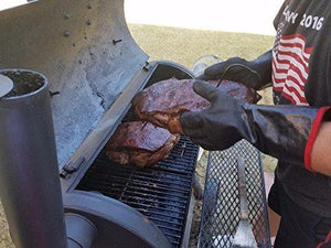 Image Title RAPICCA Heat Resistant BBQ Gloves for Smoker/Grill/Deep Frying/Waterproof & Oil Resistant 14in 932°F