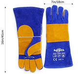 RAPICCA Forge Welding Gloves Blue 16IN Heat Resistant 932°F,Apply for Fireplace/Stove/Furnace/Grill RAPICCA Forge Welding Gloves Blue 16IN Heat Resistant 932°F,Apply for Fireplace/Stove/Furnace/Grill