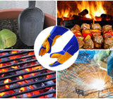 RAPICCA Forge Welding Gloves Blue 16IN Heat Resistant 932°F,Apply for Fireplace/Stove/Furnace/Grill RAPICCA Forge Welding Gloves Blue 16IN Heat Resistant 932°F,Apply for Fireplace/Stove/Furnace/Grill