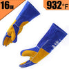 RAPICCA Forge Welding Gloves Blue 16IN Heat Resistant 932°F,Apply for Fireplace/Stove/Furnace/Grill