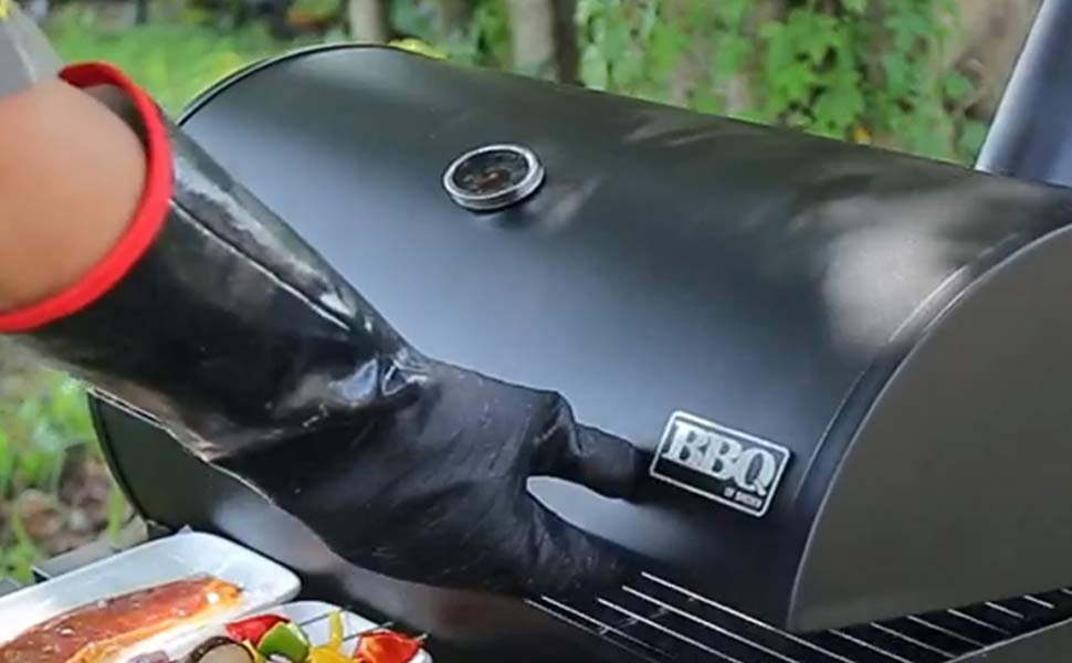 932°F Heat Resistant BBQ Gloves - Premium Leather Welding & Grill Gloves 14 Inch